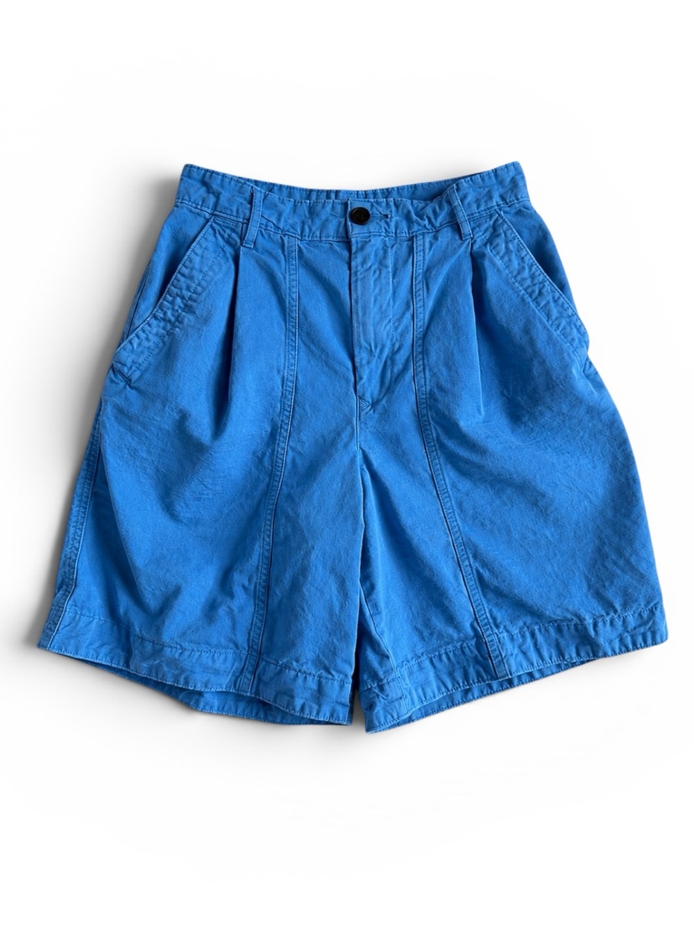 Everlane The Tourist Organic Cotton Pleated Bermuda Shorts Travel Blue Size 0